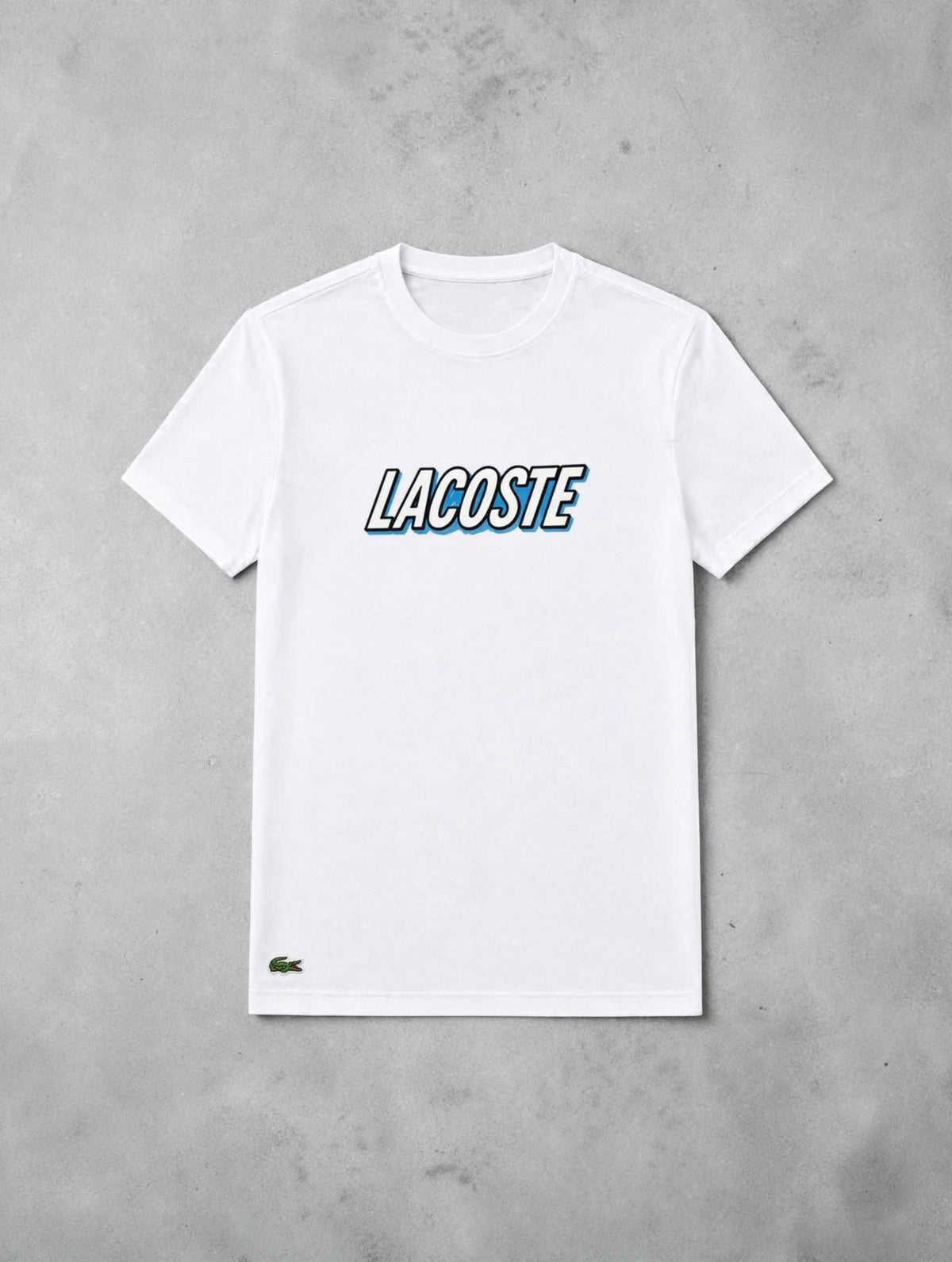 Camiseta branca Lacoste central